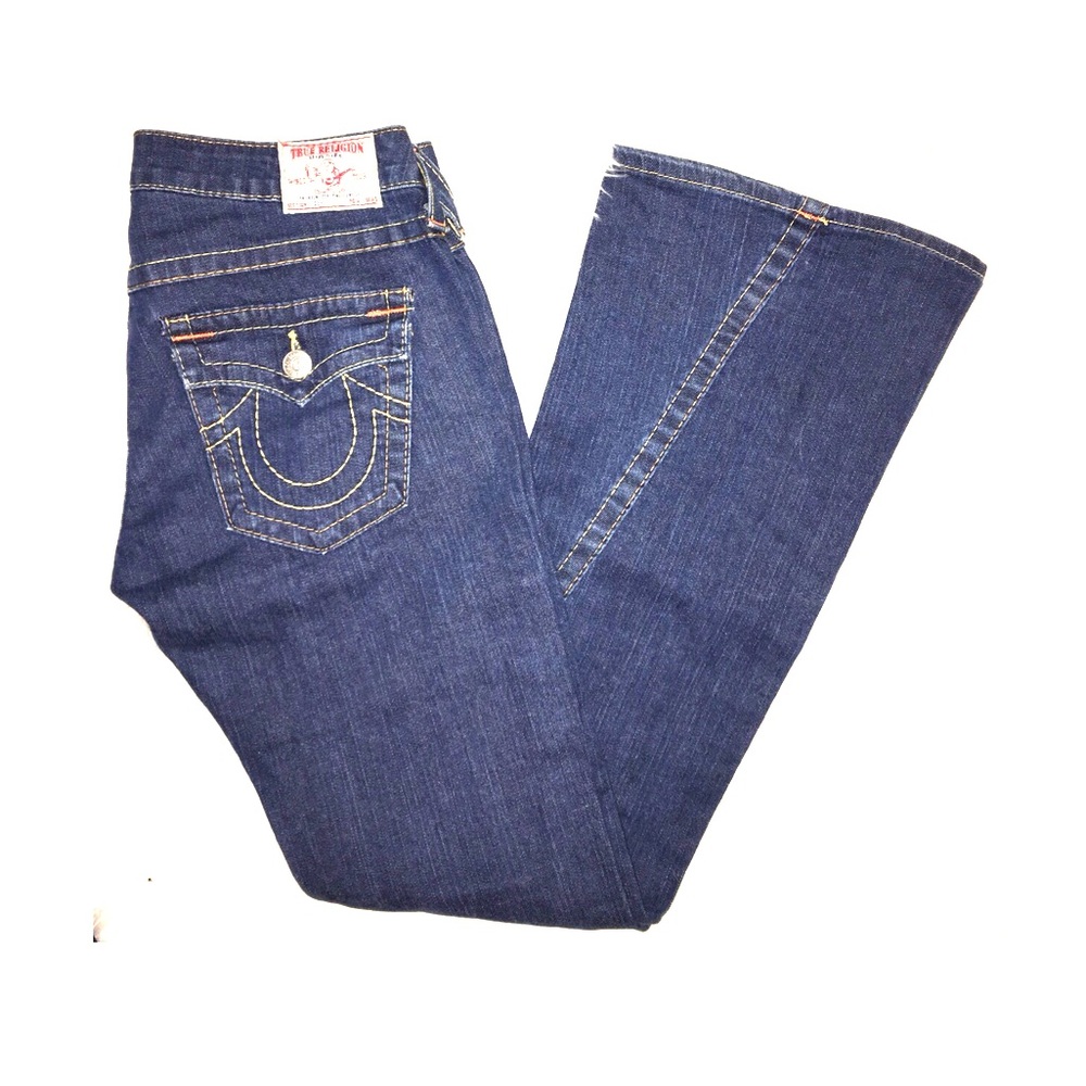 TRUE RELIGION WIDE-FLARE JEANS: “Joey”/wide flare